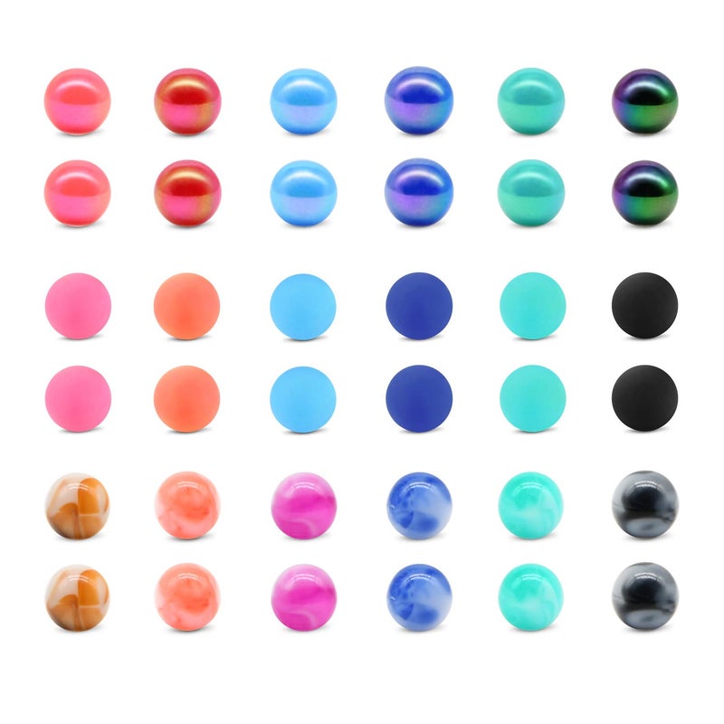 JFORYOU 36PCS 14G 5mm Acrylic Replacement Balls Body Jewelry Piercing Barbell Parts Balls for Nipple, Tongue, Industrial Barbell, Belly Button Rings - Image 1